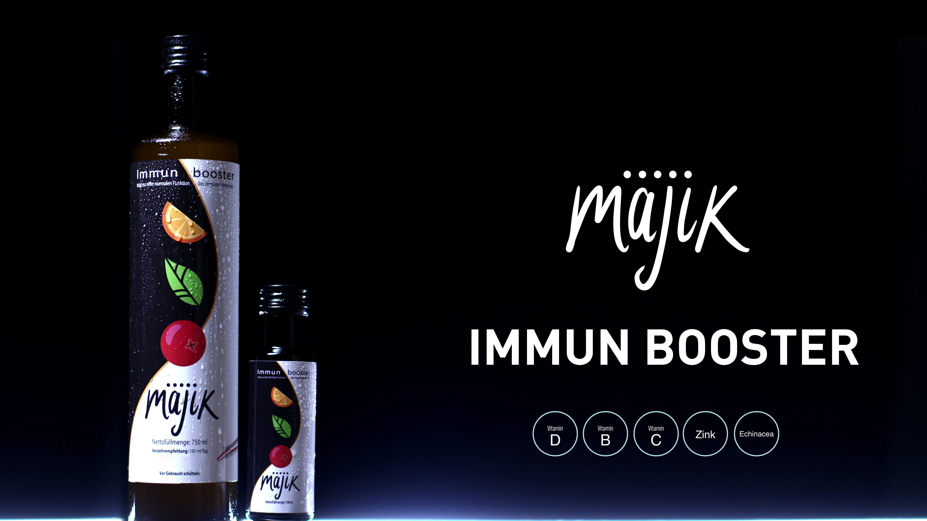 mmun Booster (Vitamingetränk) zur Stärkung des Immun Systems mit den Vitaminen: Vitamin C  Thiamin/B1  Vitamin D3  Zink